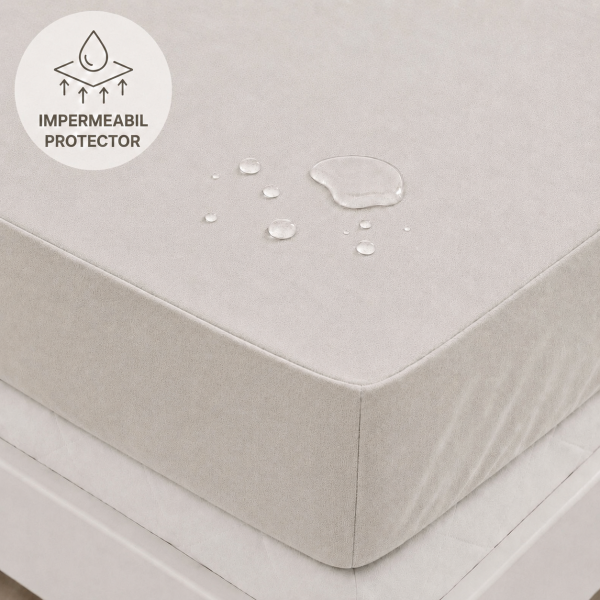 Protector impermeabil cu elastic Lara 140/200/25 gri