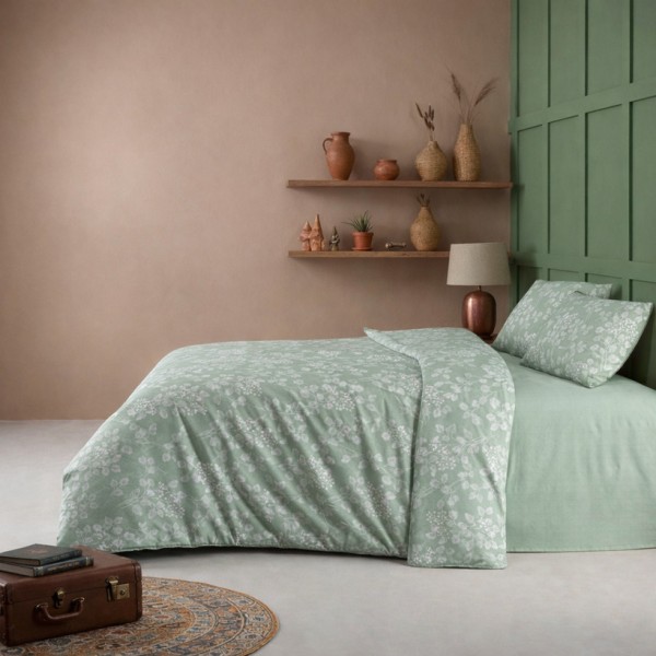 Lenjerie de pat single cu elastic Salvia