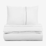 Set de lenjerie de pat single din bumbac satinat Premium Elegance negru