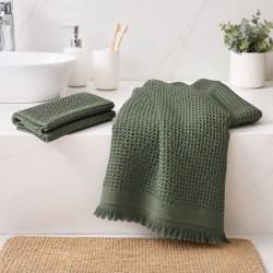 Set prosoape vaflate din bumbac moale, verde