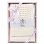 Set 2 prosoape în relief (vafe) culoare crem