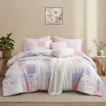 Lenjerie dublă 3D din microsatin Patchwork