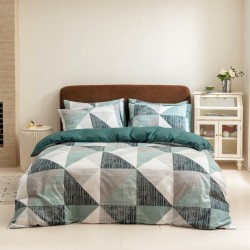 Lenjerie de pat dublă 3D microfibră satin Vitoria verde