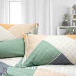Set de lenjerie de pat Maxim din bumbac cu volan și fermoar – Multicolor