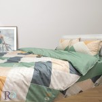 Set de lenjerie de pat Maxim din bumbac cu volan și fermoar – Multicolor