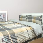 Set de lenjerie de pat Marten din bumbac cu volan și fermoar