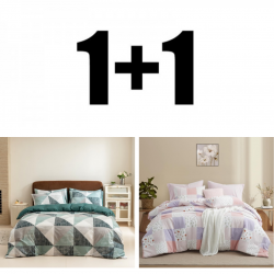 2 bucăți lenjerie de pat din microsatin Vitoria verde și patchwork