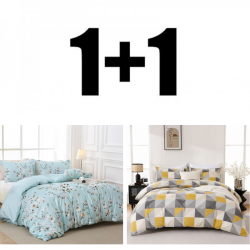 2 bucăți lenjerie de pat single din microsaten Teia cu flori și Nani