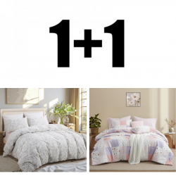 2 bucăți lenjerie de pat individuală din micro satén Teresa și Patchwork