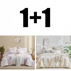 2 bucăți lenjerie de pat din microsatin Patchwork și Elysium