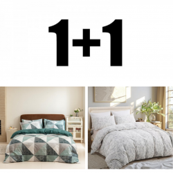 2 bucăți lenjerie de pat dublă micro-satin Vitoria verde și Teresa
