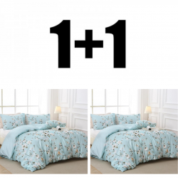 2 bucăți lenjerie de pat dublă din microsatin Teia cu flori