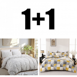 2 bucăți lenjerie de pat dublă din micro satinat Teresa și Nani