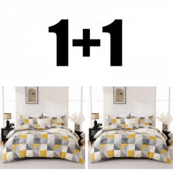 2 bucăți lenjerie de pat dublă din microsatin Nani