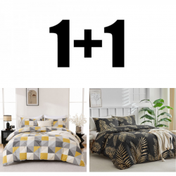 2 bucăți lenjerie de pat dublă din micro satin Nani și Toro