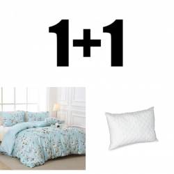 Perna și lenjerie de pat dublă din microsatin Teia cu flori
