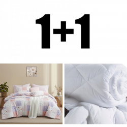 Pătură ușoară și lenjerie de pat dublă din microsatin Patchwork
