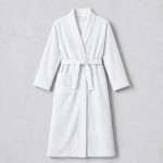 Halat de lux cu guler de designer Tokyo alb