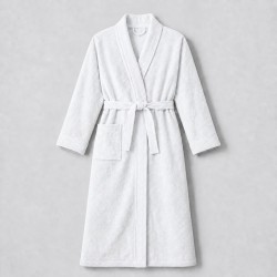 Halat de lux cu guler de designer Tokyo alb