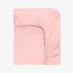 Cearceaf cu elastic din bumbac Ranforse de culoare roz 180/200/30