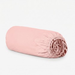 Cearceaf cu elastic din bumbac Ranforse de culoare roz 180/200/30