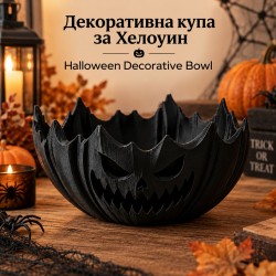 Bol decorativ pentru Halloween în negru