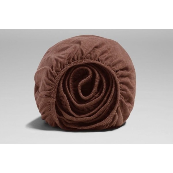 Cearşaf cu elastic din bumbac de culoare brun