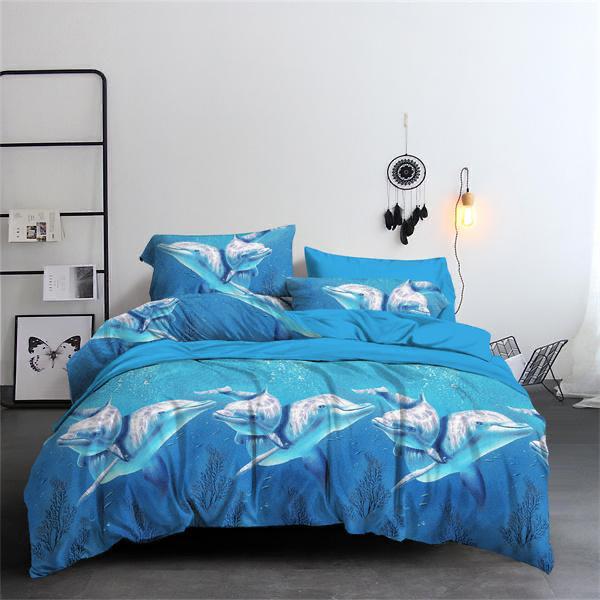 Lenjerie de pat singe 3D Delfinii