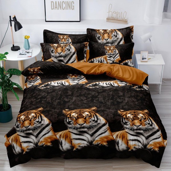 Lenjerie de pat single 3D TIGER