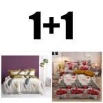 Lenjerie de pat satinată VINTAGE NOVA și FALCON set de 2 bucăți