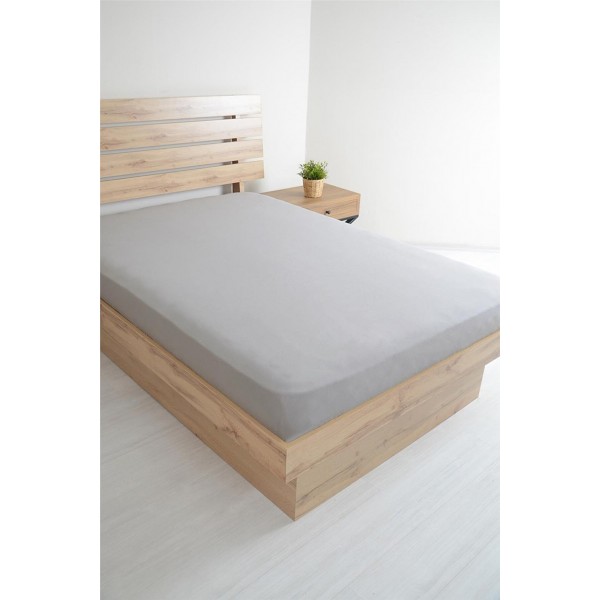 Cearșaf de pat cu elastic 100/200 Ranforce gri