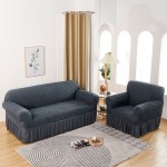 Set huse elastice pentru canapea si fotoliu 3-1-1 Antracit