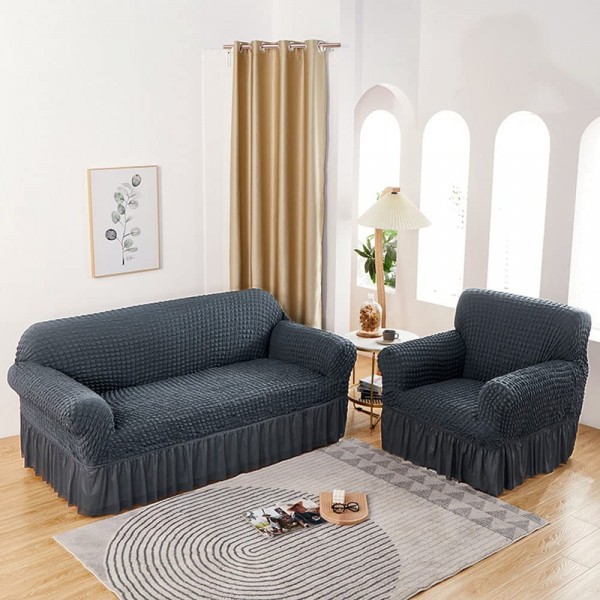 Set huse elastice pentru canapea si fotoliu 3-1-1 Antracit