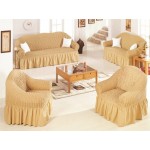 Set huse elastice pentru canapea si fotoliu 3-2-1-1 Bej