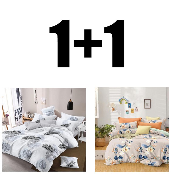 Lenjerie de pat singel satinată FALCO și CARINA set de 2 bucăți