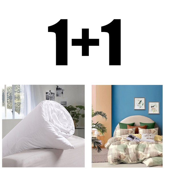 Set de pilota ușoară + lenjerie de pat dublu Bianco