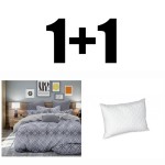 Set de pernă și lenjerie de pat dublu satin Silver