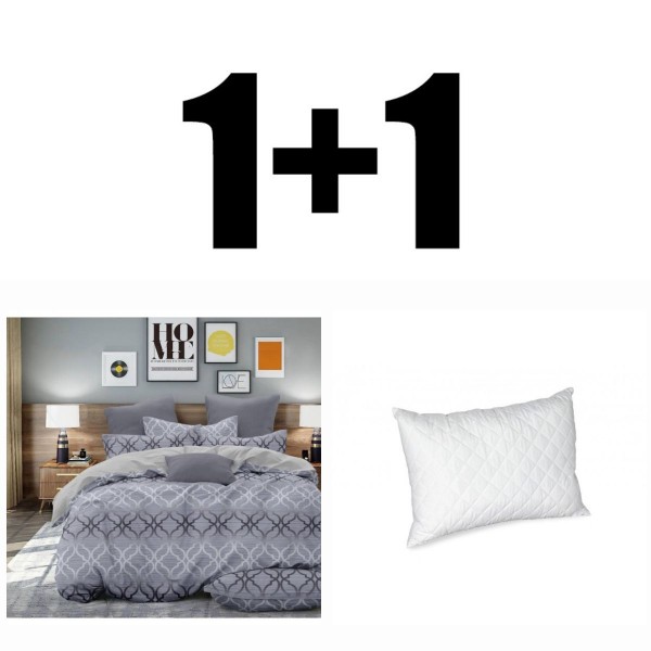 Set de pernă și lenjerie de pat dublu satin Silver