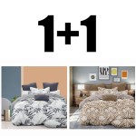 2 bucăți lenjerie de pat din satin pentru dormitor dublu  Aswan + Cairo