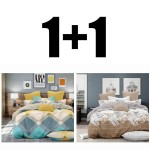 2 bucăți lenjerie de pat din satin pentru dormitor dublu  Baha + Giza