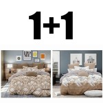 2 bucăți lenjerie de pat din satin pentru dormitor dublu Cairo + Giza 