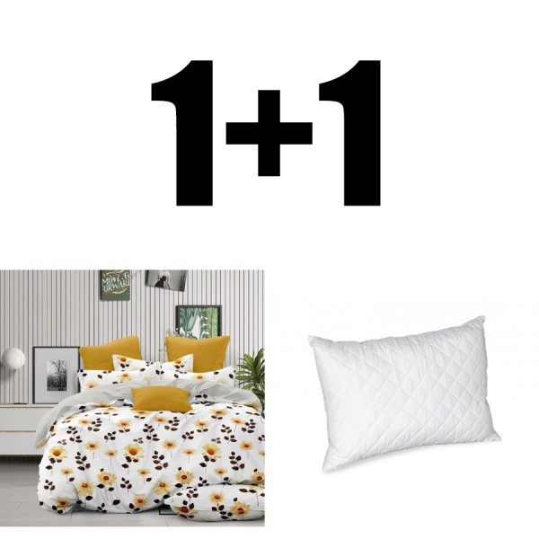 Lenjerie de pat single Summer microsatin + pernă 