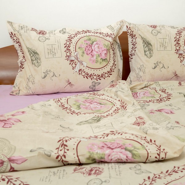 Lenjerie de pat din Ranforce satinat Rosa