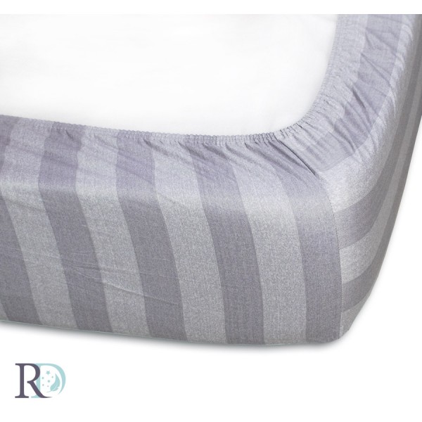 Cearşaf de pat cu elastic bumbac satinat Ave Grey