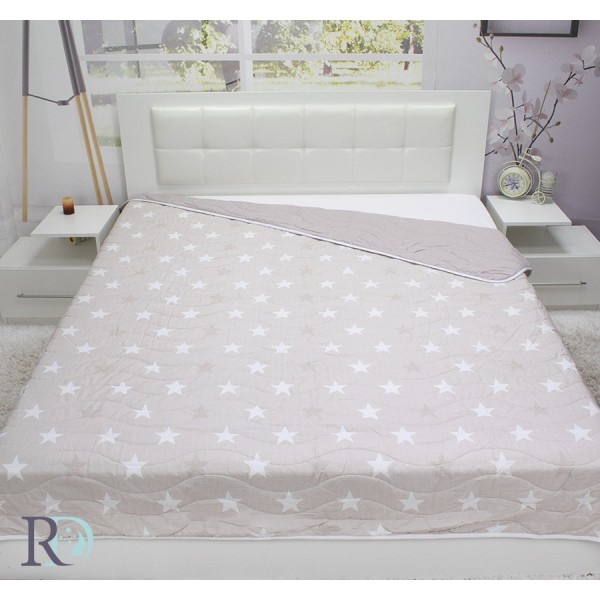 Cuvertură din satin Stars Beige