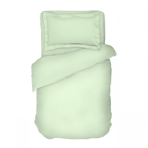 Lenjerie de pat single bumbac satinat Verde