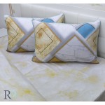 Lenjerie de pat bumbac satinat cu pilotă usoară Marble