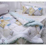 Lenjerie de pat bumbac satinat cu pilotă usoară Marble