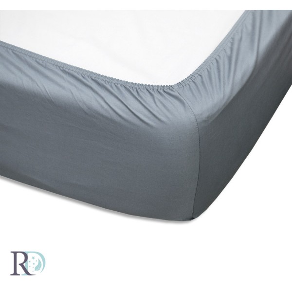 Cearșaf cu elastic bumbac satinat Grey