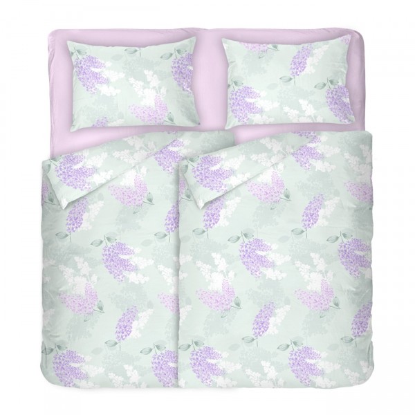 5 piese Lenjerie de pat ranforce Lilac